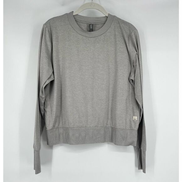 Vuori Long Sleeve Halo Crew Dream Knit Pale Grey Heather Size Large Long Sleeve - Picture 3 of 10